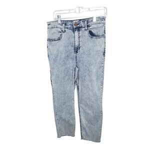 Ripton & Co Relaxed fit Straight-Leg Acid Wash Raw Hem Women's Jeans Size 30